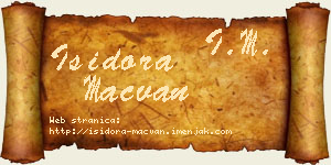 Isidora Mačvan vizit kartica
